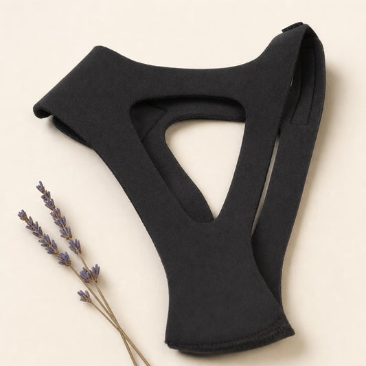 Hushwell Anti-Snoring Chin Strap in soft black neoprene